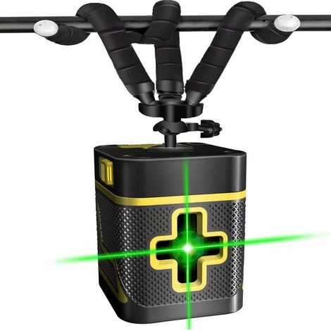 laser autonivelant Ligne croix pour la d'intérieur chantier plafond Tenture mural Trépied flexible Support rotatif aa Alimenté par batterie (non inclus) Utilisation en intérieur uniquement (1/5)