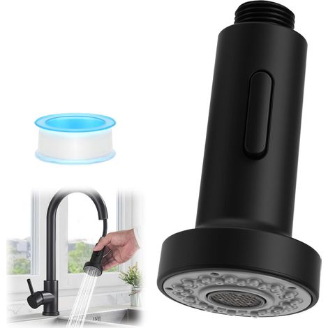 1 Embout Robinet Cuisine, 2 Modes Jet Et Douchette, ABS Nickel Brossé, Pour Mitigeur Extensible Universel (1/5)
