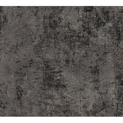 Vliestapete Schwarz Uni Tapete Einfarbig versetzter Ansatz New Walls (1/5)