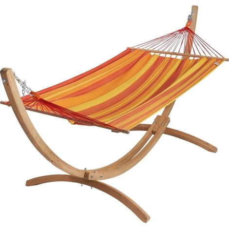 Set Hamac coloris Sunny + support bois - Set eskapade - 320x125cm