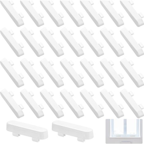 30 Pièces Cache-Trous d'Évacuation pour Fenêtres, Bouchons d'Écoulement Blancs pour Fenêtres PVC, Couvre-Fentes de Ventilation, Protège-Drains pour Fenêtres, Capuchons d'Extrémité (1/5)