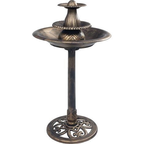 Bain pour oiseaux avec fontaine Bronze 50x91 cm Plastique