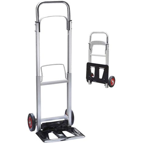 Carrello Trolley Pieghevole da Trasporto 90 Kg in Acciaio Nero