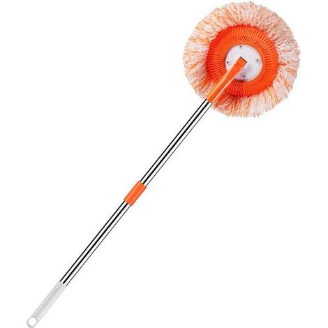Balai de nettoyage rotatif avec manche réglable. Serpillère inerte pour le nettoyage des murs, plafonds, sols et vitres (1 pièce).