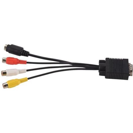Adaptateur VGA vers S-Video - Sortie Vidéo PC vers Téléviseur - Compatible Entrée S-Video et Composite - 2 Pièces (1/5)