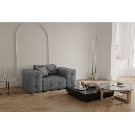 Sessel Designersessel CHANTAL in Stoff Opera Velvet Grau (1/5)