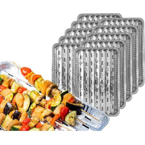 Plaque cuisson barbecue - Nipter - Rectangle - Aluminium - Lot de 50 - 34,1 x 22,9 cm (1/3)