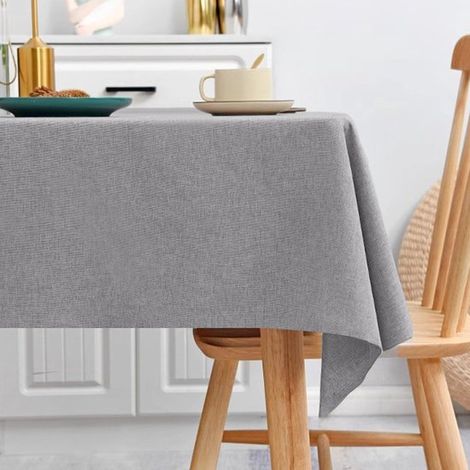Nappe rectangulaire en lin, 110 x 160 cm. Nappe de haute qualité, résistante aux taches et imperméable, idéale pour les buffets. Caractéristiques : blanc éclatant (1/5)