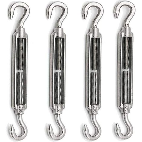 Tendeurs Câble Inoxydable 4 Pièces - Ridoir M5, Tendeur de Fil Crochet & Vis Tendeur Résistant, Facile à Utiliser pour Tensionner Câbles, Fil et Lignes (1/4)