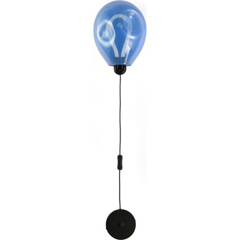 Applique murale globe bleu froissé LED 8W avec câble  26cm