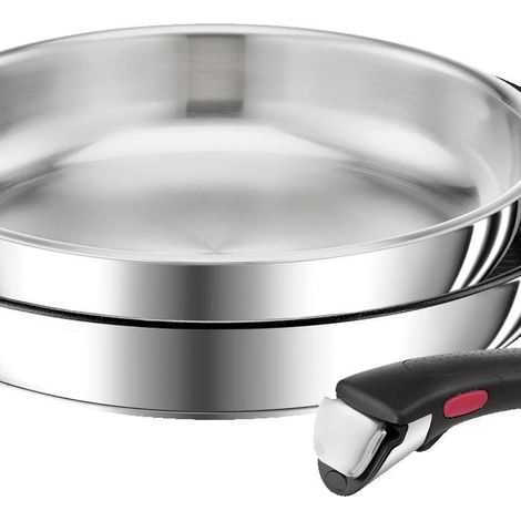 Tefal Ingenio Preference Set 3 Teile, Pfannen 24/28 cm + abnehmbare Griffe, stapelbar, Edelstahl, Induktion, Frankreich (1/5)