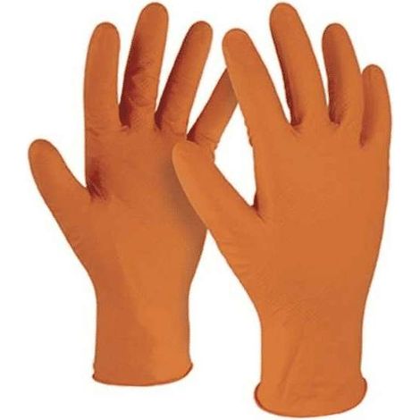 Kapriol Guanti in Nitrile Arancione XL 50pz - Supergrid per Officina