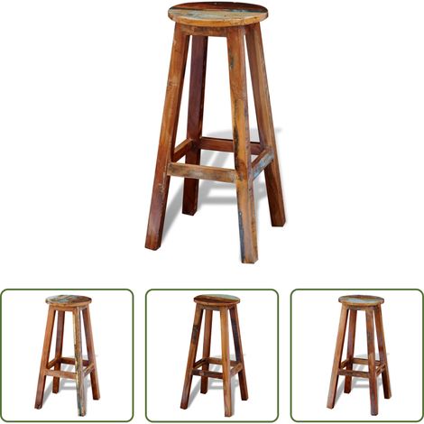Vintage-Stil - Barhocker Altholz Massiv (1/5)