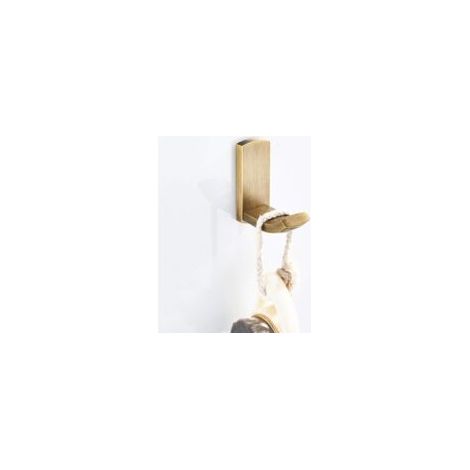 Antiker Handtuchhaken aus Messing, Handtuchhaken für Bad und Küche, Bademantelhaken, Kleiderhaken, Mehrzweck-Wandhaken, gebürstete Bronze – 2er-Pack – Crezuo