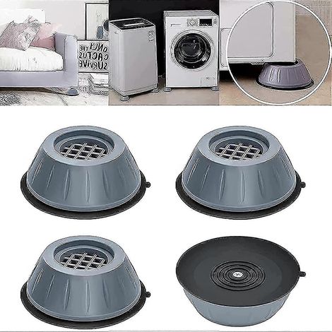 Lot de 4 patins pour pieds de machine à laver, tapis anti-vibrations, patins en caoutchouc, antidérapants, amortisseurs de chocs (1/5)