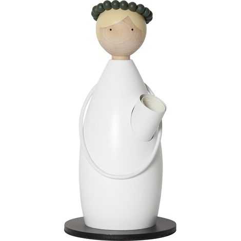 Star Trading Lucia Classic bougeoir, bois, fille, blanc, E14, lumière décorative, 24 cm