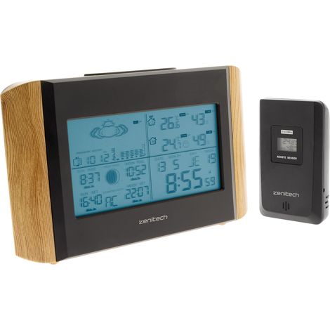 OTIO - Station météo effet bois avec capteur sans fil IP44 (1/3)