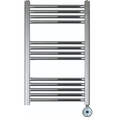 JTP Vos Electric Towel Rail with Thermostatic Heating Element 800mm H x 500mm W - Chrome (1/3)
