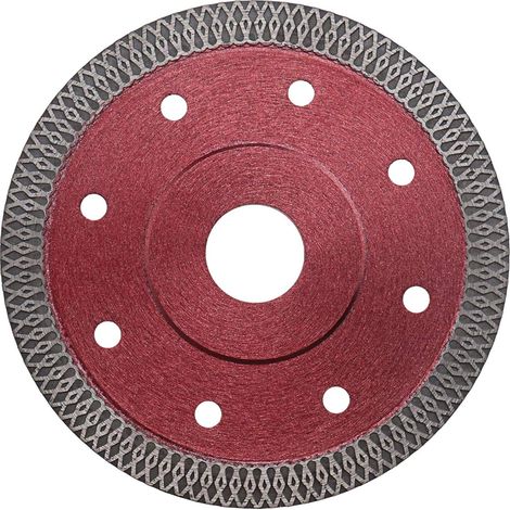 Disco da taglio diamantato rosso sottile da 115 mm per smerigliatrici angolari per il taglio di porcellana, piastrelle, granito, marmo, ceramica, pietra, mattoni (1/5)