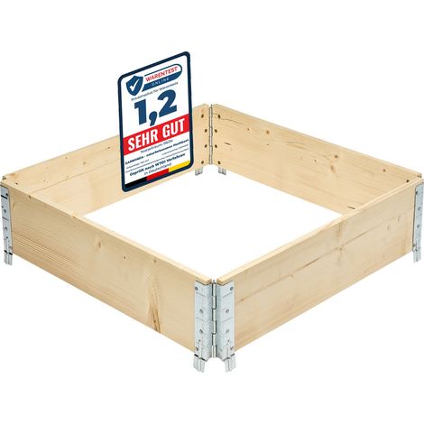 Garronda Carré Potager modulable en Bois Naturel 80x80x20 cm – Jardinière extérieure en palettes, empilable et Pliable, pour Jardin, Plantes, Fleurs, Herbes, Fruits et légumes GD-0141, 1 pièce