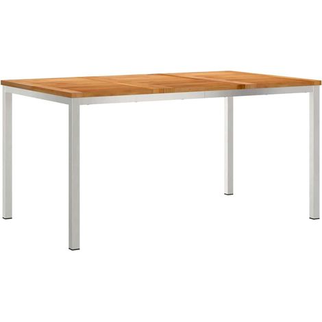 Tabledesalleàmangerd'extérieur,Table de jardin Marron 200x90x75cm Teck massif CFW16426 (1/5)