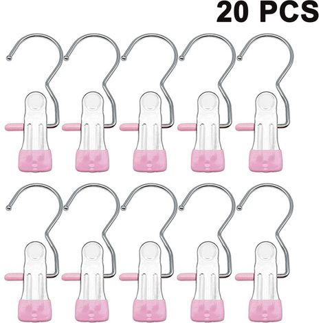 Lot de 20 pinces à linge en acier inoxydable pour suspendre chaussettes, serviettes, sous-vêtements, chapeaux, écharpes, pantalons et vêtements de bébé. (1/5)