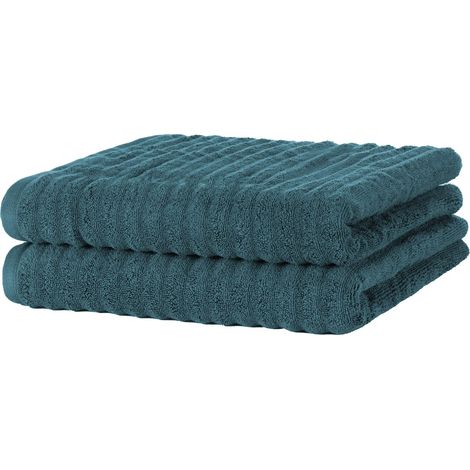 Set de Serviettes Absorbant Doux et Non Pelucheux éponge de Luxe 100% Coton 590 GSM 2X Serviettes de Douche 70x140cm (1/5)