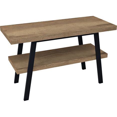 Table lavabo TWIGA 120x72x50 cm, noir mat/chêne Rover