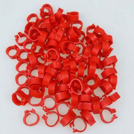 100pcs Bird foot ring 8mm 001 - 100 numéro pigeon identification volaille fournitures clip pigeon anneau pigeon patte anneau (rouge) (1/4)