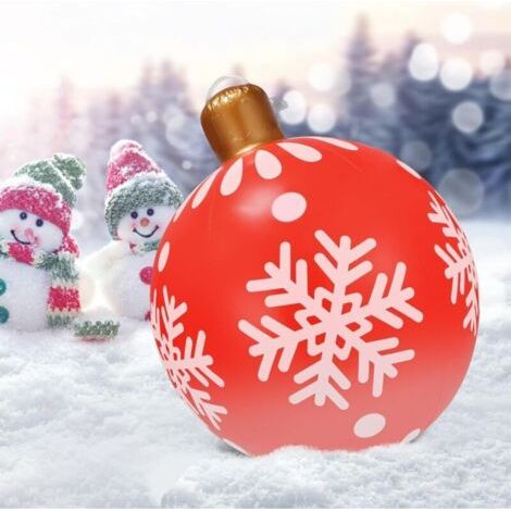 Boule de Noël gonflable géante de 66 cm, idéale pour la décoration de Noël, la maison et le jardin (rouge A) (1/5)