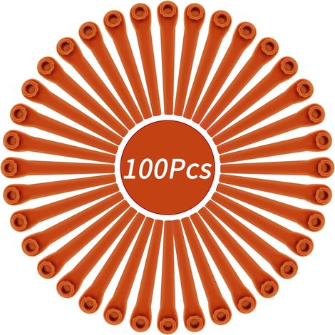 Pack of 100 replacement blades compatible with the Gardena lawn trimmer, plastic blade for Gardena 9823 9825 9820 9821 (1/3)