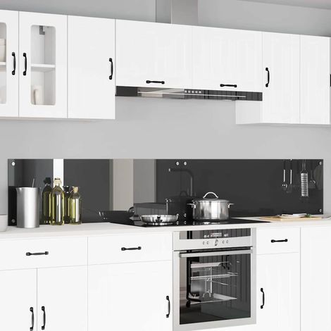 Crédence de cuisine 2 pcs Gris foncé 120 x 40 cm verre trempé vidaXL (1/5)