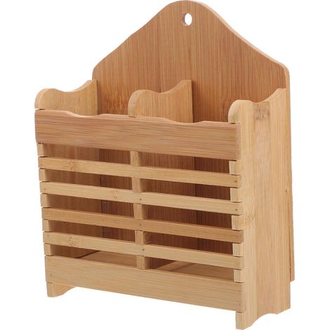 Égouttoir à couverts en bambou, organisateur d'ustensiles pour ranger les baguettes (2 pièces) (1/5)