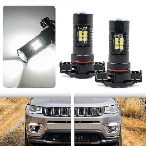 Lot de 2 ampoules LED blanches xénon 5202 PSX24W pour phares de voiture Jeep Compass 2017-2019 (feux de jour LED compatibles Canbus). (1/5)