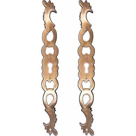 2x Entrée de coq main droite en zamak finition laiton vieilli hauteur 194mm entraxe 174mm Rustique Serrure Ancien Décoration Vintage Meuble DIY (1/3)