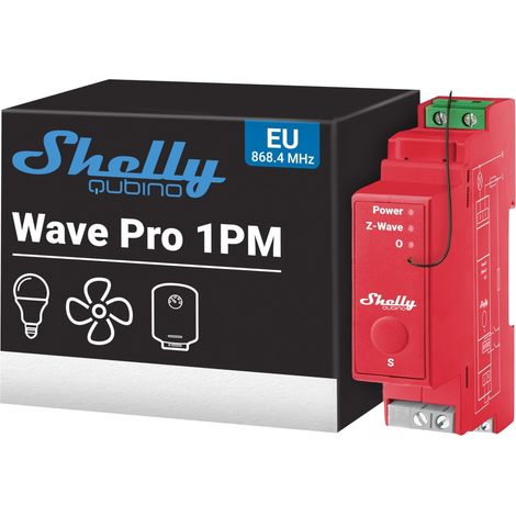 Shelly Wave Pro 1PM Relè su guida DIN Z-Wave