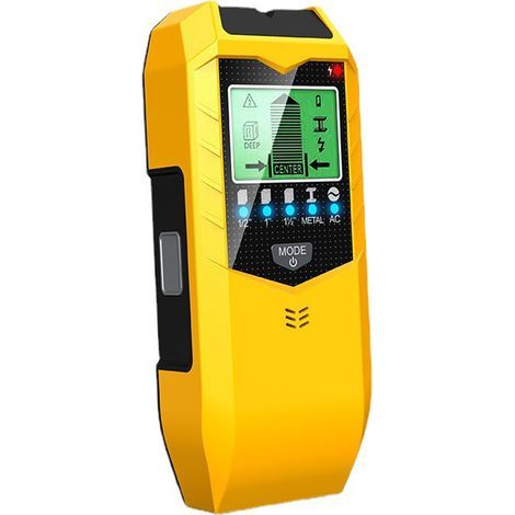 Metal Detector, 5-in-1 Multifunctional Wall-Mounted Stud Finder Scanner with LCD Screen and Alarm, Metal Detector, Metal Detector, AC Cable Detector (1/5)