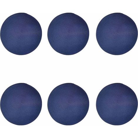Set de Table Lot de 6 , 38cm,Sets de table ronds, fabriqués en polypropylène de haute qualité, adaptés à la cuisine., la Table à Manger, Les fêtes, Les Mariages(Bleu) (1/5)