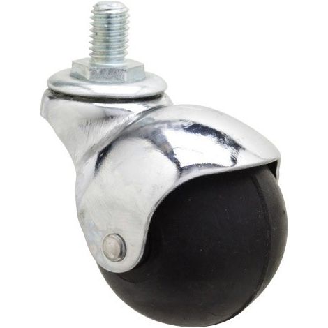 Roue Domestique Caoutchouc Noir Spike Sphère M8x40 mm.