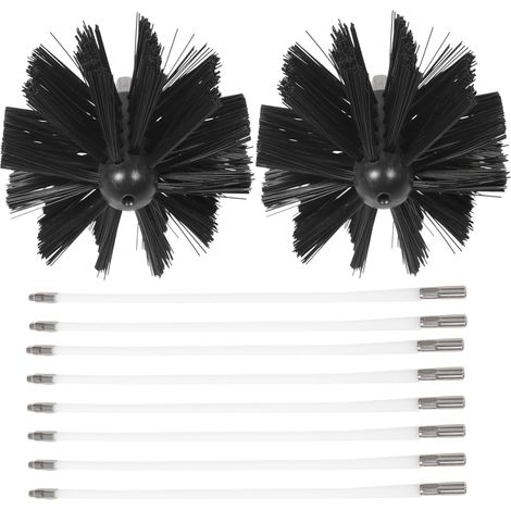 Brosse de Ramonage en Nylon Kit de Nettoyage Longue Poignée pour Conduit de Cheminée pour Prévenir Incendies de Conduit (1/5)