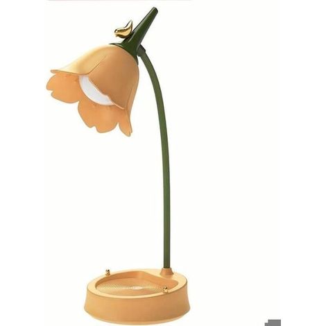 Lampe de bureau LED réglable, gradation tactile à 3 niveaux, lecture pour enfants, veilleuse décorative d'intérieur jaune (1/4)