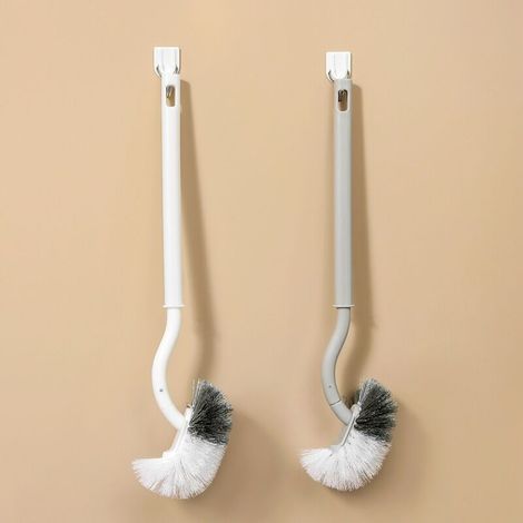 Brosse de toilette, brosse de nettoyage à long manche, brosse puissante de toilette domestique en plastique, artefact de nettoyage domestique (type suspendu)