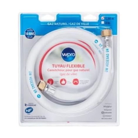Tuyau flexible de gaz naturel caoutchouc 1.5m - Wpro - tnc150 (1/2)