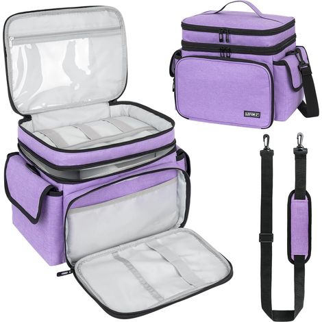 Boite Couture,Sac de Rangement Couture Double Couche,Grande Organisateur de Fournitures de Couture,Boîte à Couture de Voyage Portable,Panier de Couture pour Outils de Couture,Violet(Sac Uniquement) (1/5)