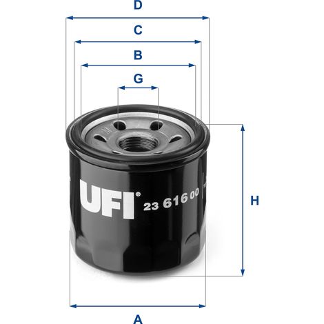 Filtro de aceite UFI 23.616.00