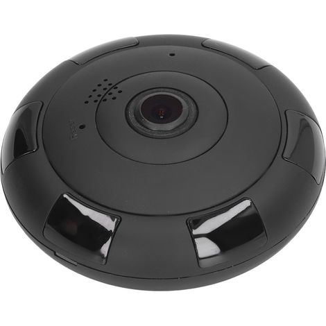 3D-Panorama-Überwachungskamera, Nachtsicht, WLAN, drahtlose IP-Verbindung für Zuhause, EU-Stecker 100–240 V, schwarz (1/5)