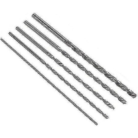Lot de 5 forets hélicoïdaux HSS extra longs de 150 mm, à queue droite, pour le perçage du bois et du métal. (1/5)