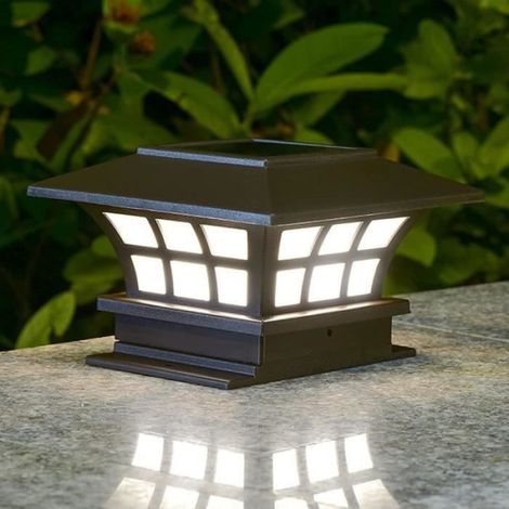 Poteau Solaire Cap Lumière Moderne Borne Colonne Lampe Éclairage Extérieur ABS Extérieur Pilier Lampe Étanche IP65 Stigmate Lu[349] (1/4)