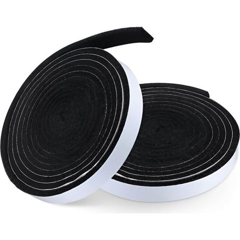 2 Rouleaux Feutrine Autocollante (100cmx2cm), Patin Feutre, Patins Feutres pour Meubles, Bande de Protection Autocollante Meuble, Auto-AdhéSif Autocollant Meuble, Patins pour Meubles, Noir (1/4)