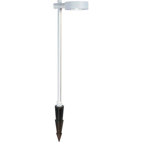 Lámpara LED de jardín V-TAC de 6 W con doble pica de tierra, blanca, 102 cm de alto, blanco cálido, IP65